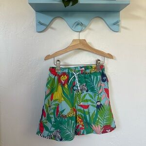 Mini Boden Tropical Leaf Print Shorts